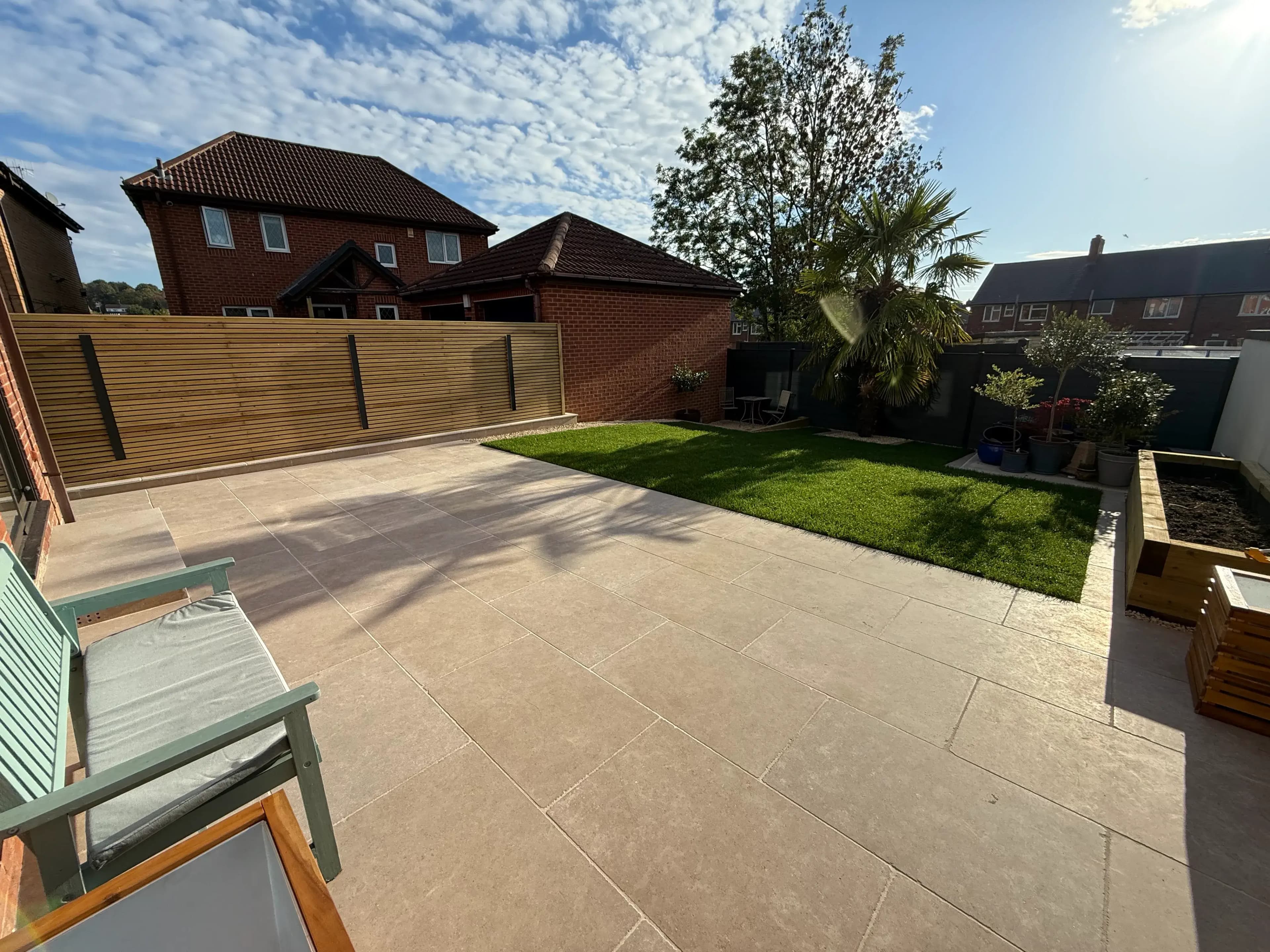 Porcelain & Sandstone Paving project 8 — Coppermill Landscapes Chesterfield