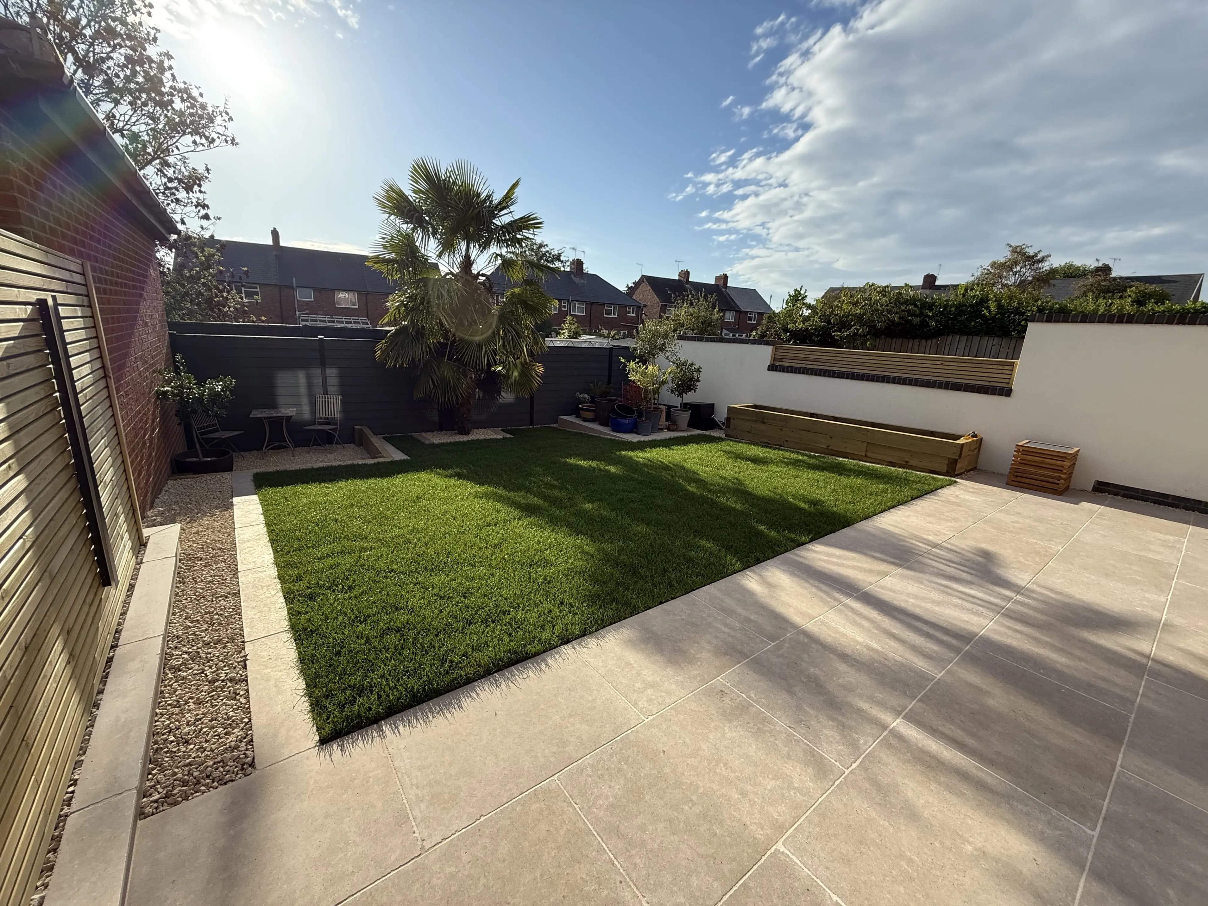 Porcelain & Sandstone Paving project 9 — Coppermill Landscapes Chesterfield