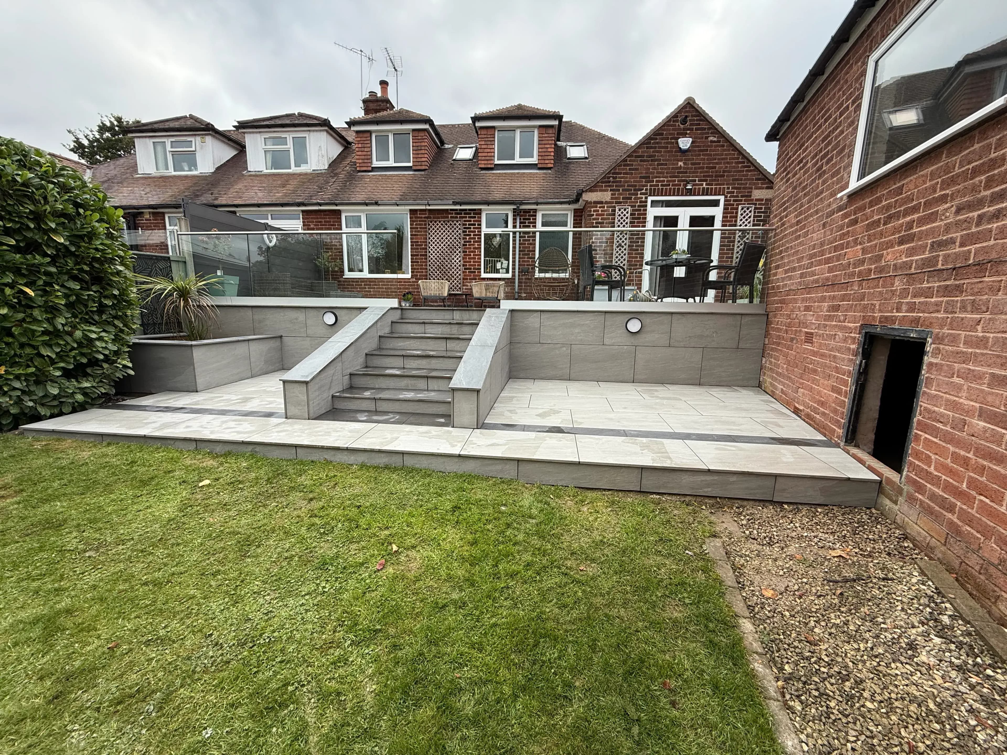 Porcelain & Sandstone Paving project 10 — Coppermill Landscapes Chesterfield
