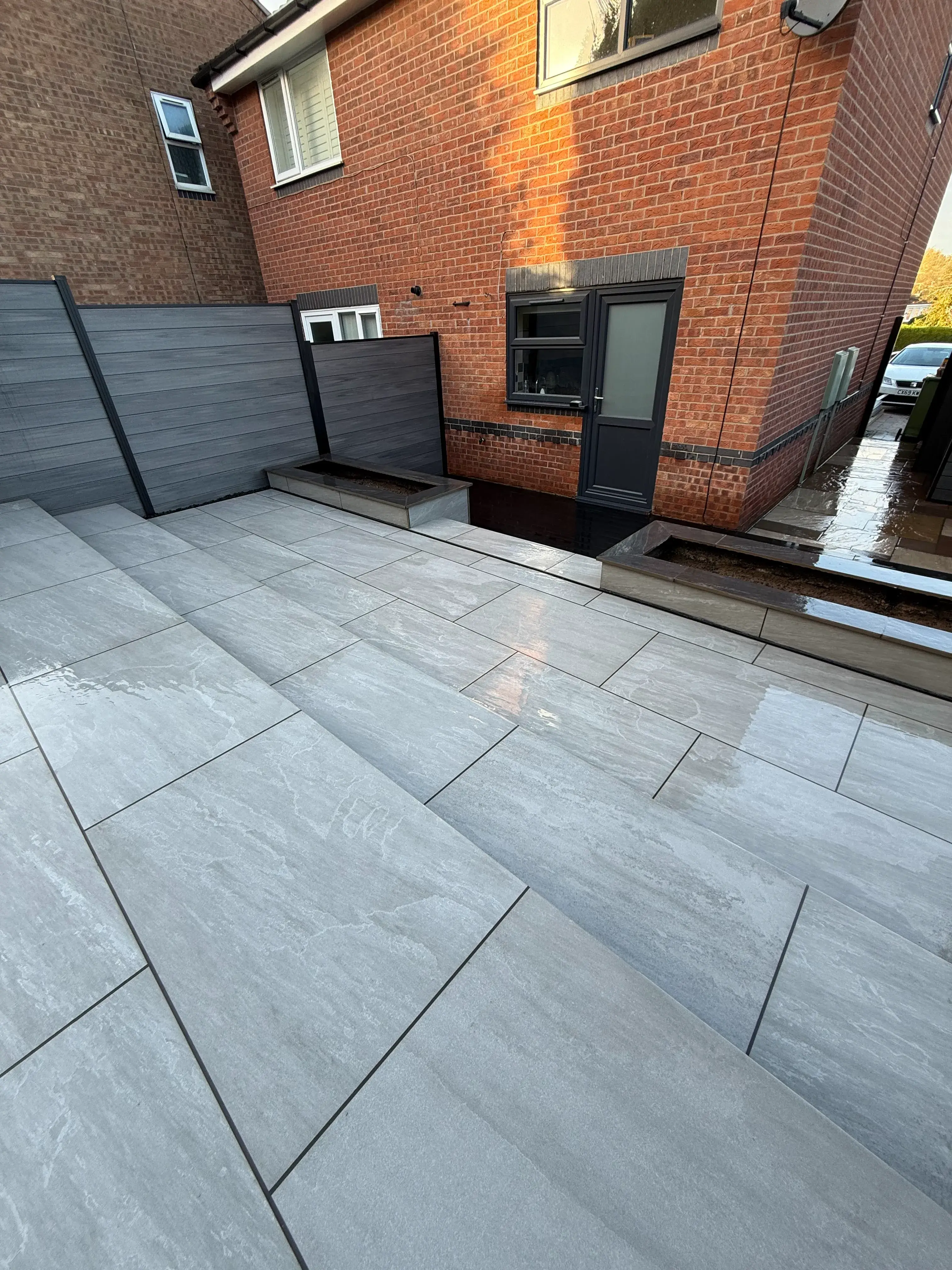 Porcelain & Sandstone Paving project 12 — Coppermill Landscapes Chesterfield
