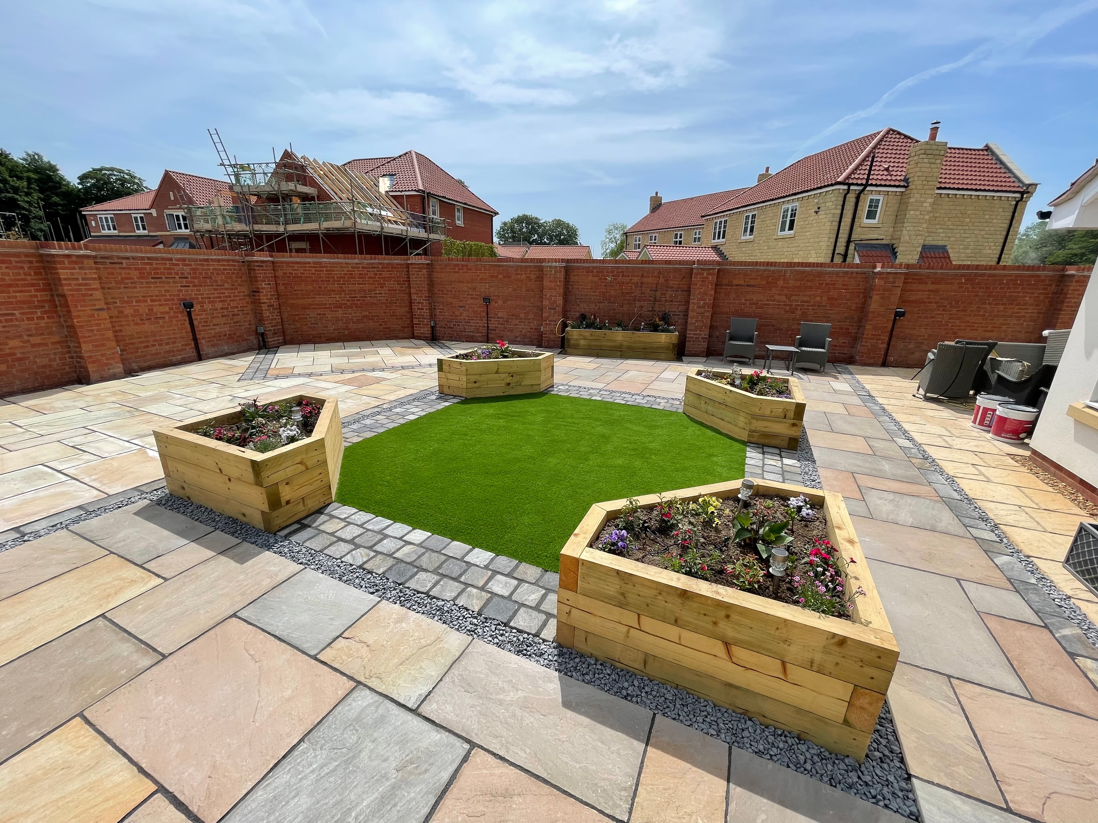 Porcelain & Sandstone Paving project 17 — Coppermill Landscapes Chesterfield